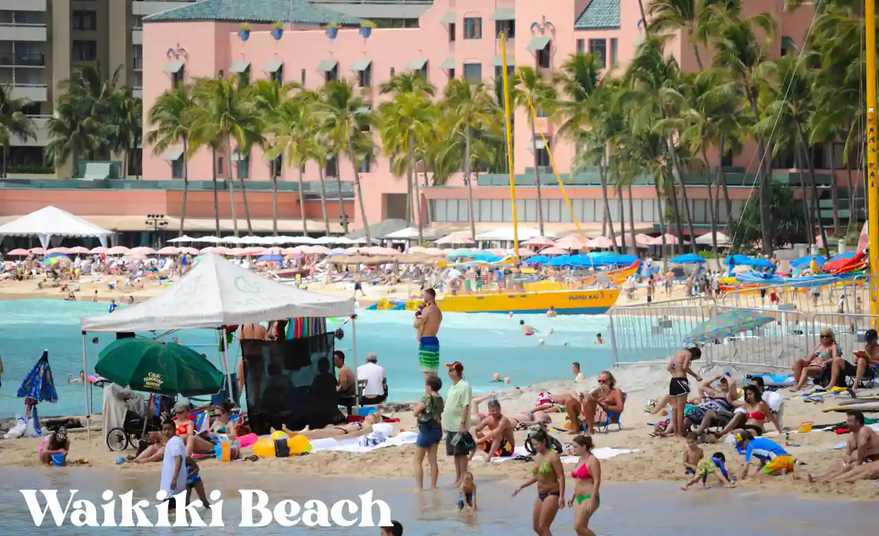 Waikiki Beach shallow water calm morning