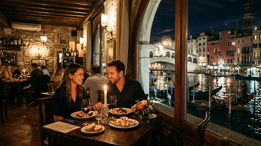 Candlelit Dinner at a Canal Side Restaurant 1