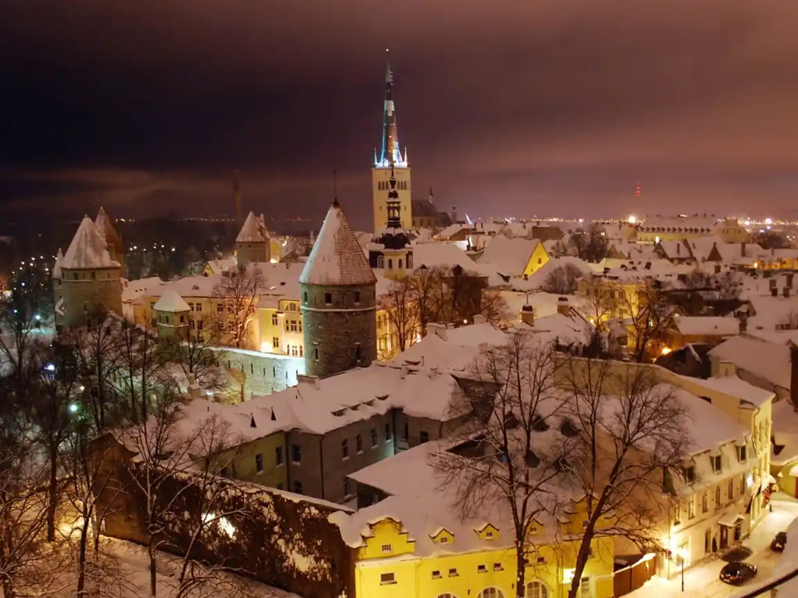 Tallinn Estonia – Storybook Square with Snow Potential